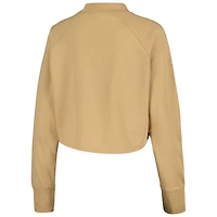 Ensemble sweat-shirt court et pantalon de survêtement raglan beige Ohio State Buckeyes pour femmes