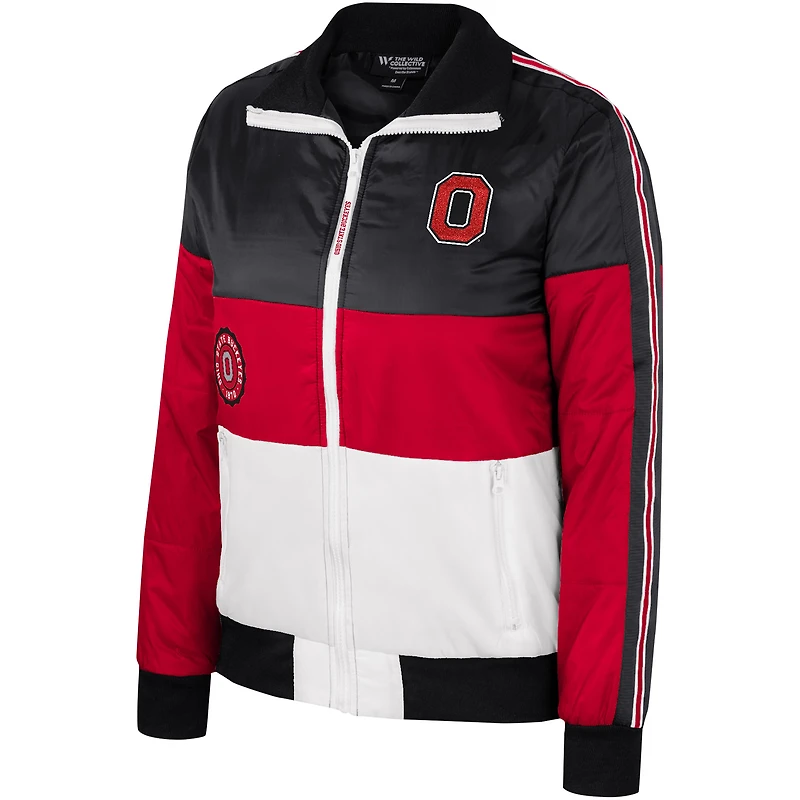 Veste matelassée entièrement zippée The Wild Collective Scarlet Ohio State Buckeyes pour femmes