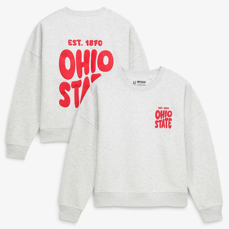 Women's Uscape Apparel Heather Gray Ohio State Buckeyes Cloud Sweatshirt