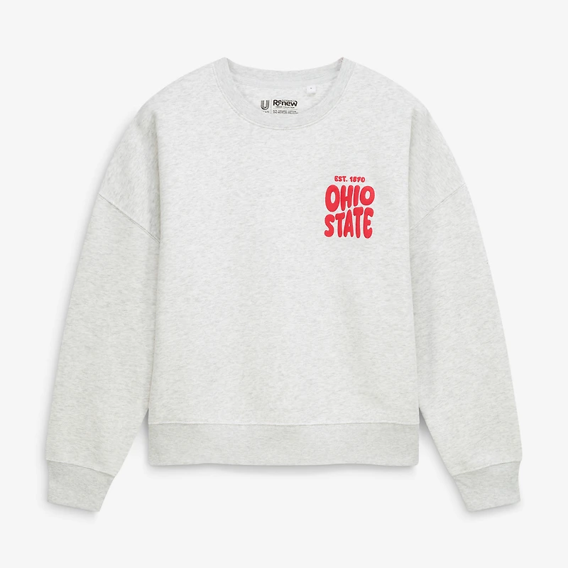 Women's Uscape Apparel Heather Gray Ohio State Buckeyes Cloud Sweatshirt