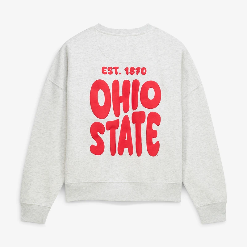 Women's Uscape Apparel Heather Gray Ohio State Buckeyes Cloud Sweatshirt