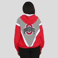 Women's WEAR by Erin Andrews Scarlet/Gray Ohio State Buckeyes Colorblock Full-Zip Hoodie Windbreaker Jacket