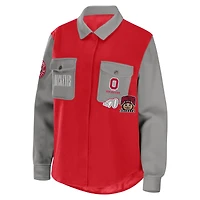 Veste chemise boutonnée WEAR by Erin Andrews Scarlet Ohio State Buckeyes pour femme