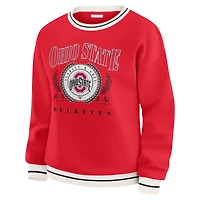 Women's WEAR by Erin Andrews Scarlet Ohio State Buckeyes Seal Sweatshirt