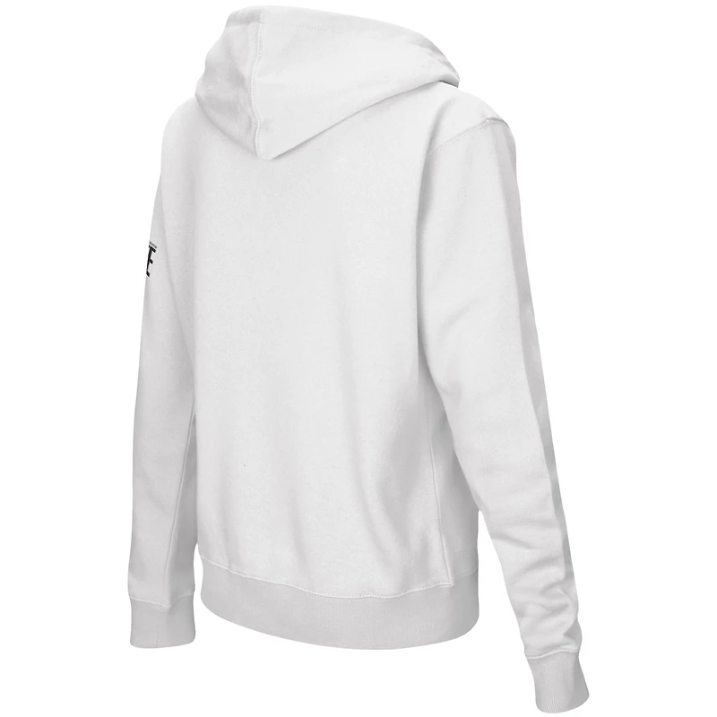 Chandail à capuchon glissière pleine longueur pour femmes Ohio State Buckeyes Arched Name blanc