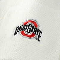 Women's ZooZatz Cream Ohio State Buckeyes Striped Knit Button-Up Cardigan