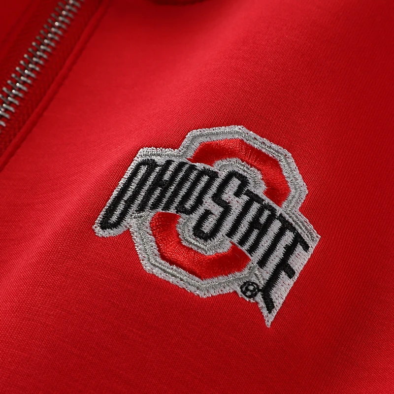 Women's ZooZatz Scarlet Ohio State Buckeyes Tri-Blend Quarter-Zip Flowy Top