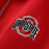Women's ZooZatz Scarlet Ohio State Buckeyes Tri-Blend Quarter-Zip Flowy Top