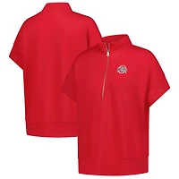 Haut fluide ZooZatz Scarlet Ohio State Buckeyes pour femme, mélange tri-zippé