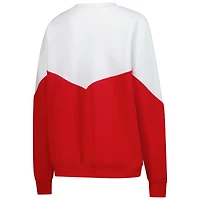 Women's ZooZatz White Ohio State Buckeyes Bestie Oversized Pullover Sweatshirt