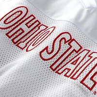 T-shirt court à col en V maille blanche ZooZatz pour femme, Ohio State Buckeyes
