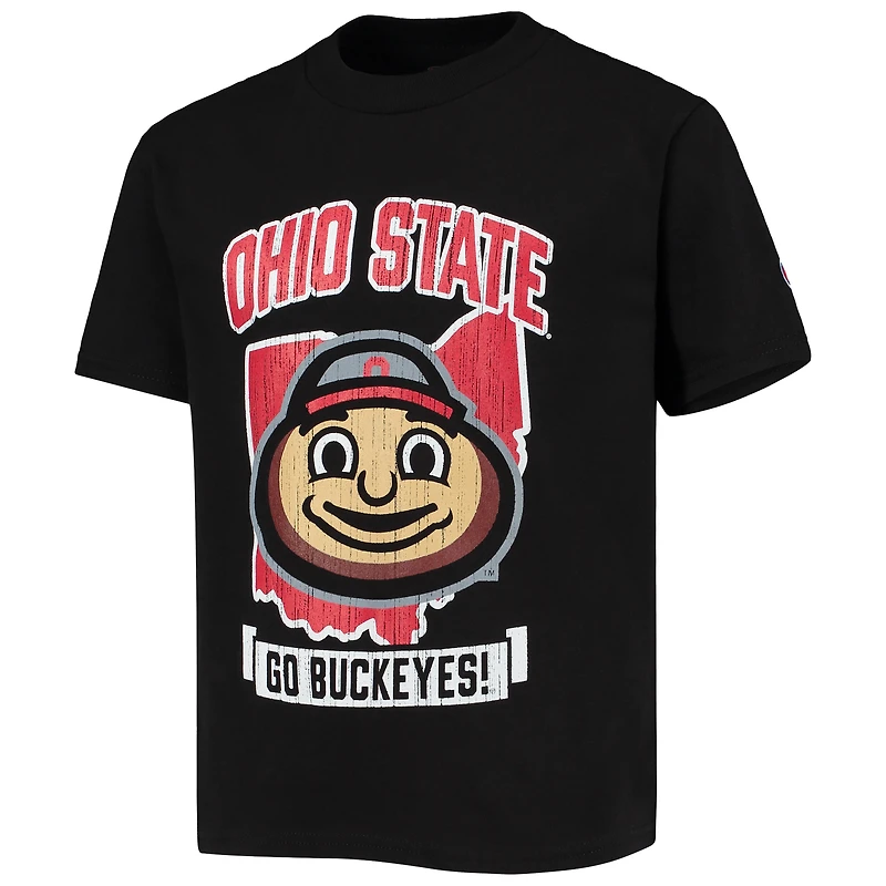 Youth Champion Black Ohio State Buckeyes Strong Mascot T-Shirt