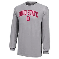 Youth Champion Heather Gray Ohio State Buckeyes Arch Over Logo Long Sleeve T-Shirt