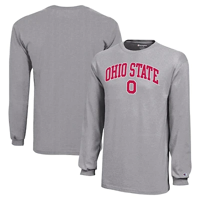 Youth Champion Heather Gray Ohio State Buckeyes Arch Over Logo Long Sleeve T-Shirt