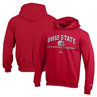 Sweat à capuche pour jeunes champions des éliminatoires de football universitaire Ohio State Buckeyes Scarlet 2024