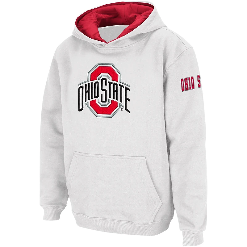 Youth Colosseum White Ohio State Buckeyes Big Logo Pullover Hoodie
