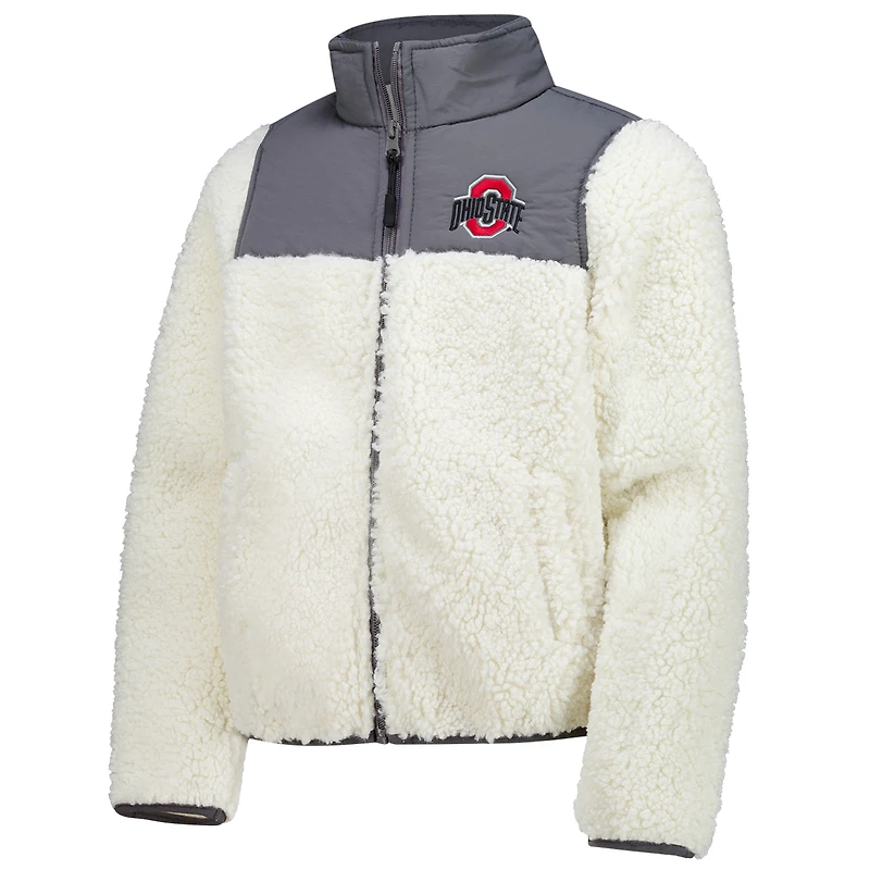 Vêtements pour jeunes, veste en sherpa anthracite Ohio State Buckeyes