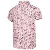 Youth Garb White/Scarlet Ohio State Buckeyes Tom Allover Print Performance Polo