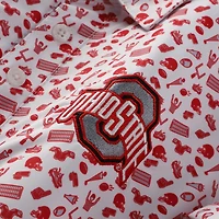 Youth Garb White/Scarlet Ohio State Buckeyes Tom Allover Print Performance Polo