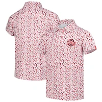 Youth Garb White/Scarlet Ohio State Buckeyes Tom Allover Print Performance Polo