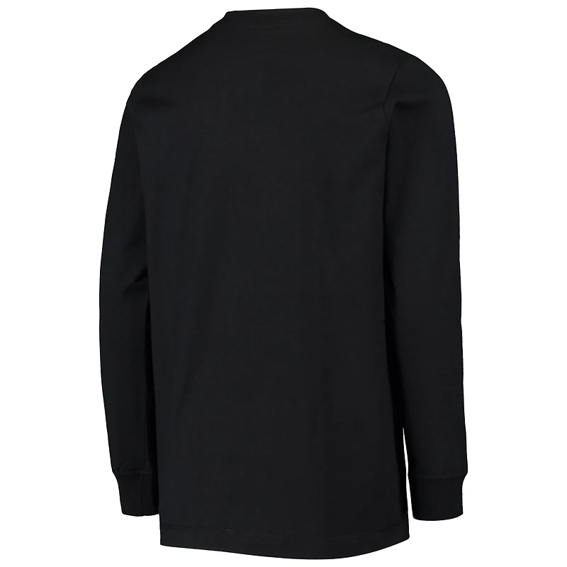 Youth Nike Black Ohio State Buckeyes Arch & Logo 2-Hit Long Sleeve T-Shirt