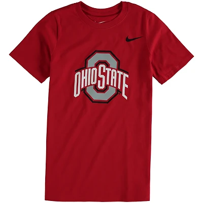 T-shirt à logo en coton Nike Scarlet Ohio State Buckeyes pour jeune