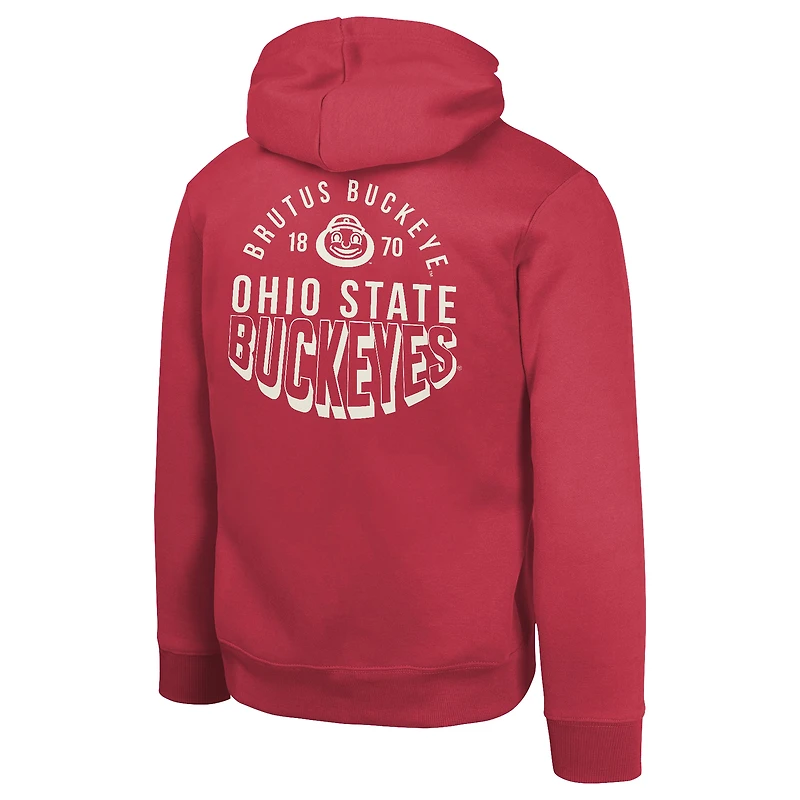 Youth Scarlet Ohio State Buckeyes Team Banner Fleece Pullover Hoodie