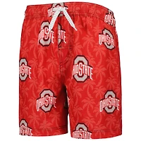 Wes & Willy Scarlet Ohio State Buckeyes Palm Tree Short de bain