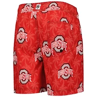 Wes & Willy Scarlet Ohio State Buckeyes Palm Tree Short de bain