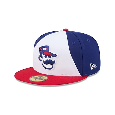 Casquette ajustée 59FIFTY bleue New Era pour homme, thème Oklahoma City Baseball Club, soirées