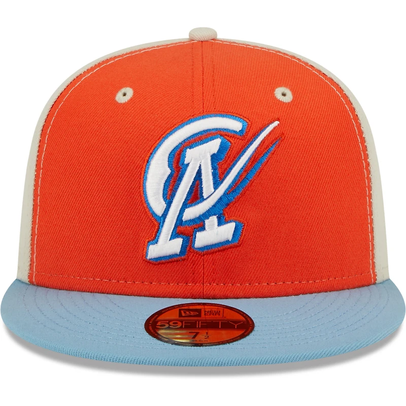 Men's New Era Orange/Light Blue Cielo Azul De Oklahoma City Copa La Diversion 59FIFTY Fitted Hat