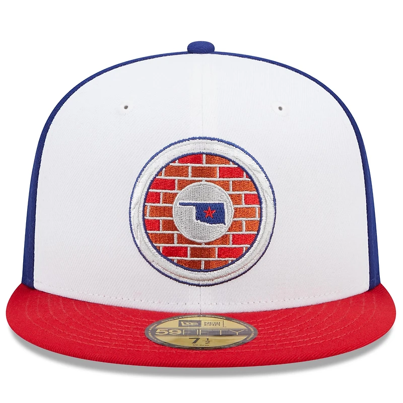 Men's New Era White/Red Oklahoma City Dodgers Marvel x Minor League 59FIFTY Fitted Hat