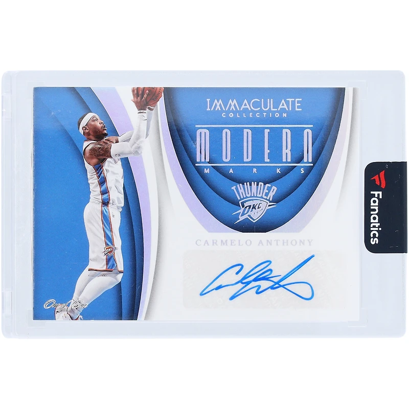 Carte autographiée de Carmelo Anthony (Oklahoma City Thunder) 2017-18 Panini Immaculate Collection Modern Marks Platinum #MK-CAN #1/1