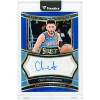 Carte autographiée de Chet Holmgren (Oklahoma City Thunder) 2024-25 Panini Select Blue Prizm #SIG-HOL #37/49