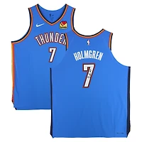 Maillot authentique Nike Icon Edition bleu dédicacé par Chet Holmgren du Thunder d'Oklahoma City