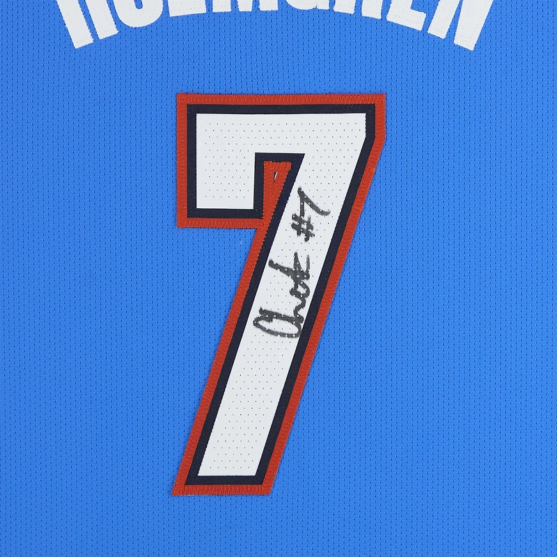 Maillot authentique Nike Icon Edition bleu dédicacé par Chet Holmgren du Thunder d'Oklahoma City