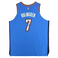 Maillot authentique Nike Icon Edition bleu dédicacé par Chet Holmgren du Thunder d'Oklahoma City