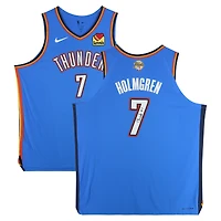 Maillot Nike authentique dédicacé par Chet Holmgren du Thunder d'Oklahoma City pour la finale NBA 2025, bleu