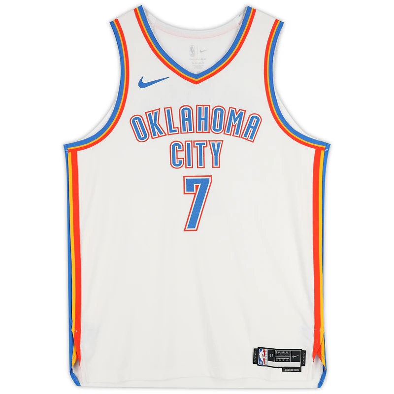 Chet Holmgren Oklahoma City Thunder Autographed Nike White Association Edition Authentic Jersey