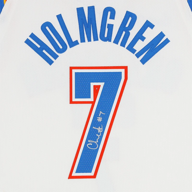 Chet Holmgren Oklahoma City Thunder Autographed Nike White Association Edition Authentic Jersey