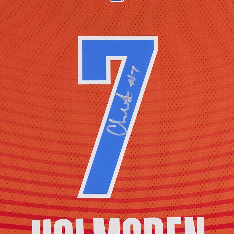 Maillot Nike Swingman orange autographié par Chet Holmgren du Thunder d'Oklahoma City