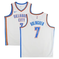 Maillot Nike Swingman blanc dédicacé par Chet Holmgren du Thunder d'Oklahoma City
