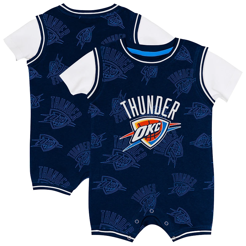 Barboteuse pour bébé Outerstuff bleu marine avec logo Oklahoma City Thunder Mania