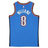Maillot Swingman Nike Icon Edition bleu dédicacé par Jalen Williams du Thunder d'Oklahoma City