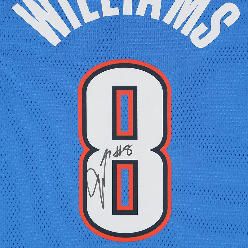 Maillot Swingman Nike Icon Edition bleu dédicacé par Jalen Williams du Thunder d'Oklahoma City