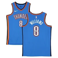 Maillot Swingman Nike Icon Edition bleu dédicacé par Jalen Williams du Thunder d'Oklahoma City