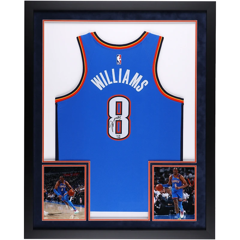 Jalen Williams Oklahoma City Thunder Autographed SM Deluxe Framed Blue Nike Icon Edition Swingman Jersey