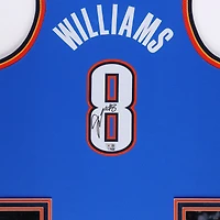 Jalen Williams Oklahoma City Thunder Autographed SM Deluxe Framed Blue Nike Icon Edition Swingman Jersey