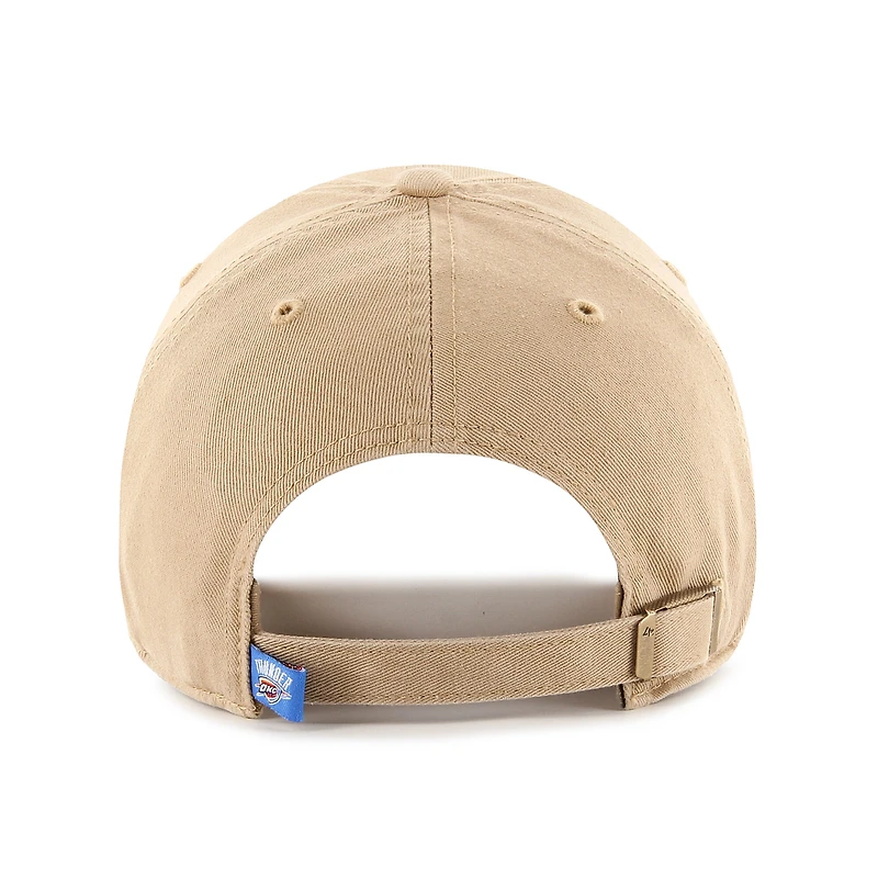Men's '47 Khaki Oklahoma City Thunder Logo Clean Up Adjustable Hat