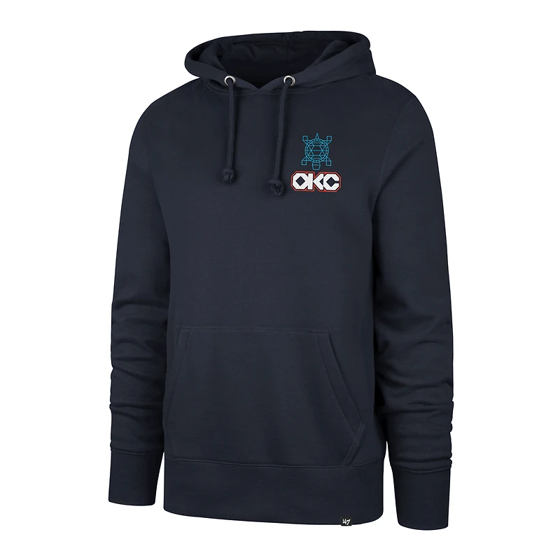 Men's '47 Navy Oklahoma City Thunder 2025/26 Edition Jab Step Headline Hoodie